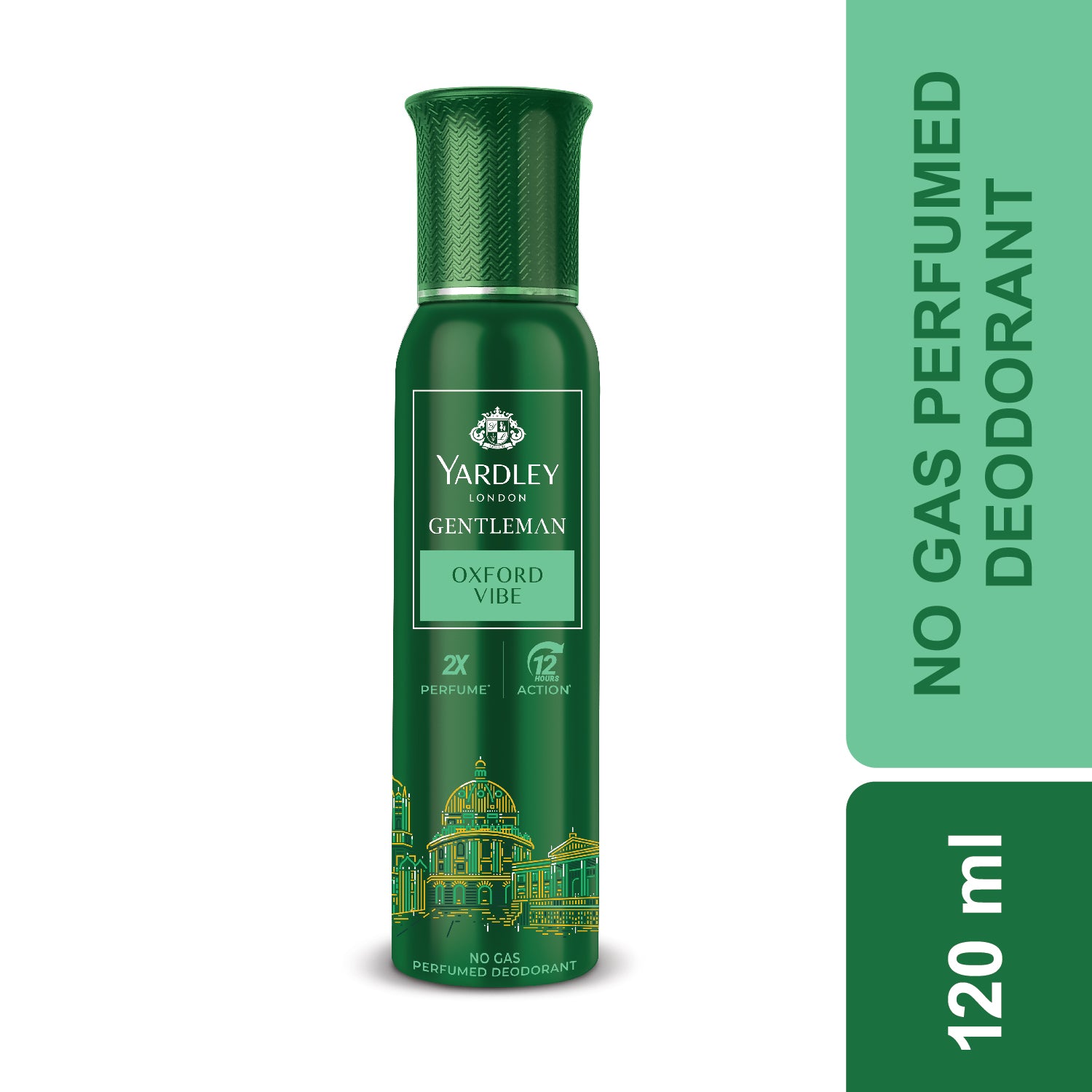 Yardley Gentleman Oxford Vibe No Gas Perfumed Deodrant | No Gas Deo For Men | 2X Perfume | 12 Hours Action | 120ml