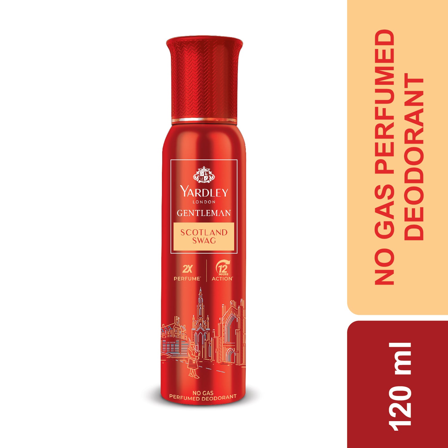 Yardley Gentleman Scotland Swag No Gas Perfumed Deodrant | No Gas Deo For Men | 2X Perfume | 12 Hours Action | 120ml