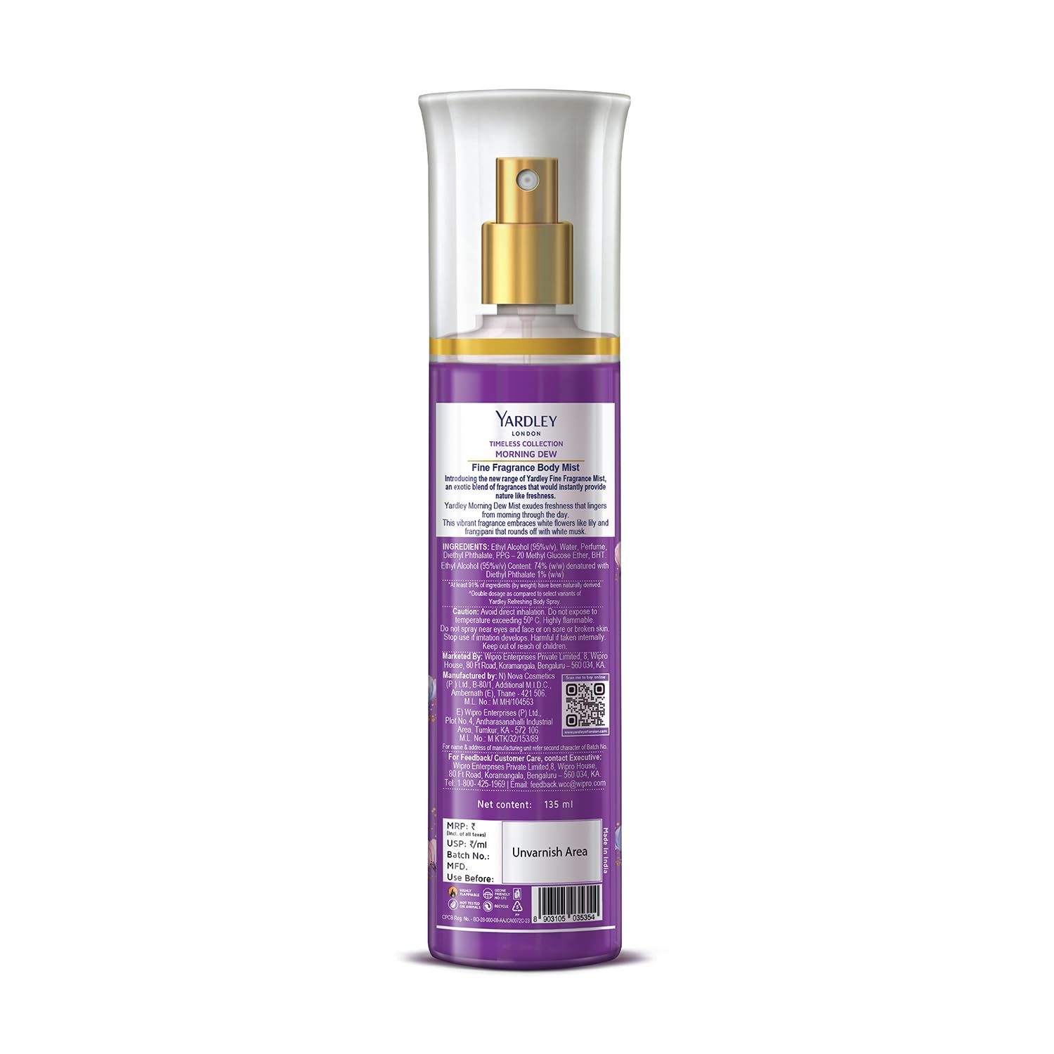 Yardley Bodymist Morning Dew 135ml