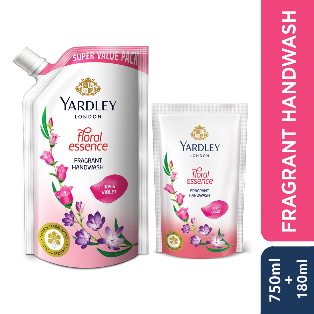 Floral essence Iris & violet Fragrant Handwash 750ml +180ml Free