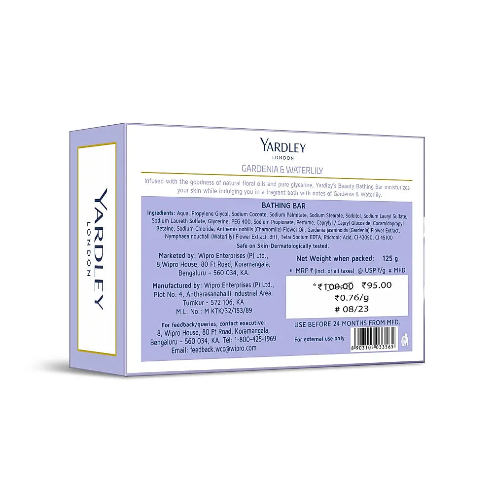 Clear Gel Bar Gardenia and Waterlily 125g