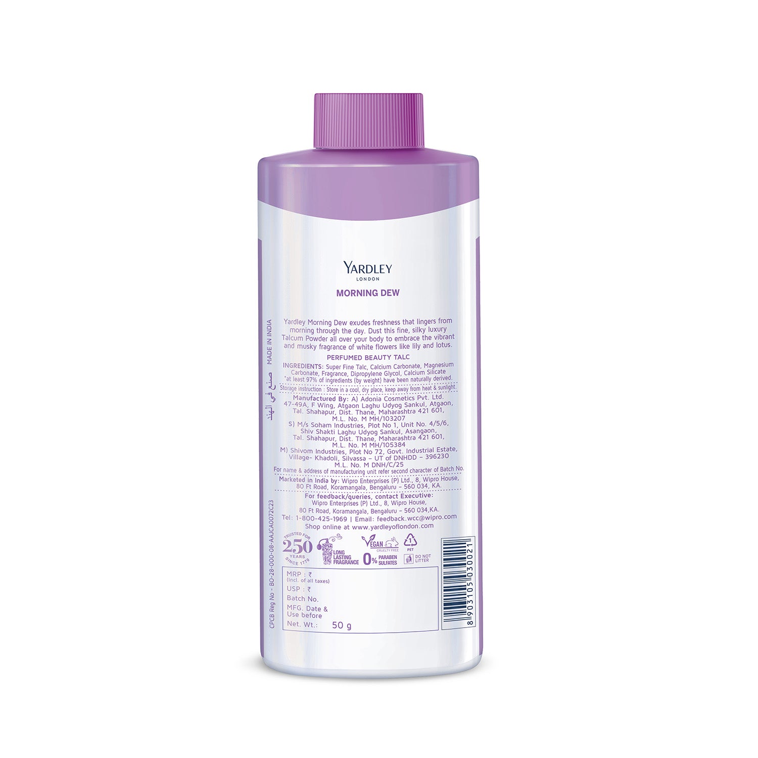 Yardley London Morning Dew 50g Talc