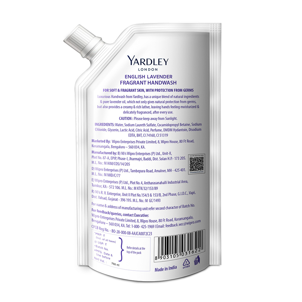 English Lavender Fragrant Handwash 750ml