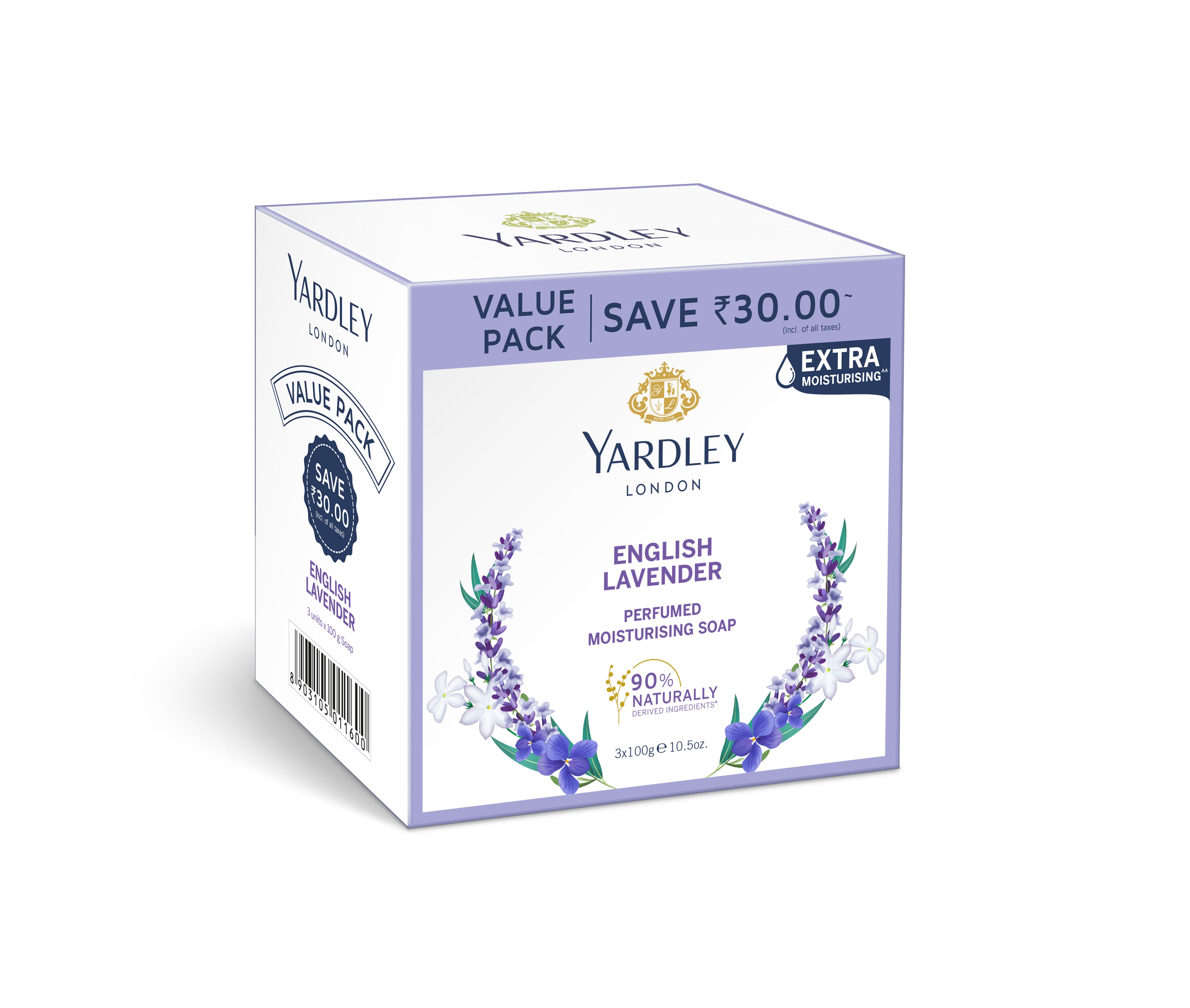 English Lavender Luxury Soap Pack of 3 (3 X 100g)