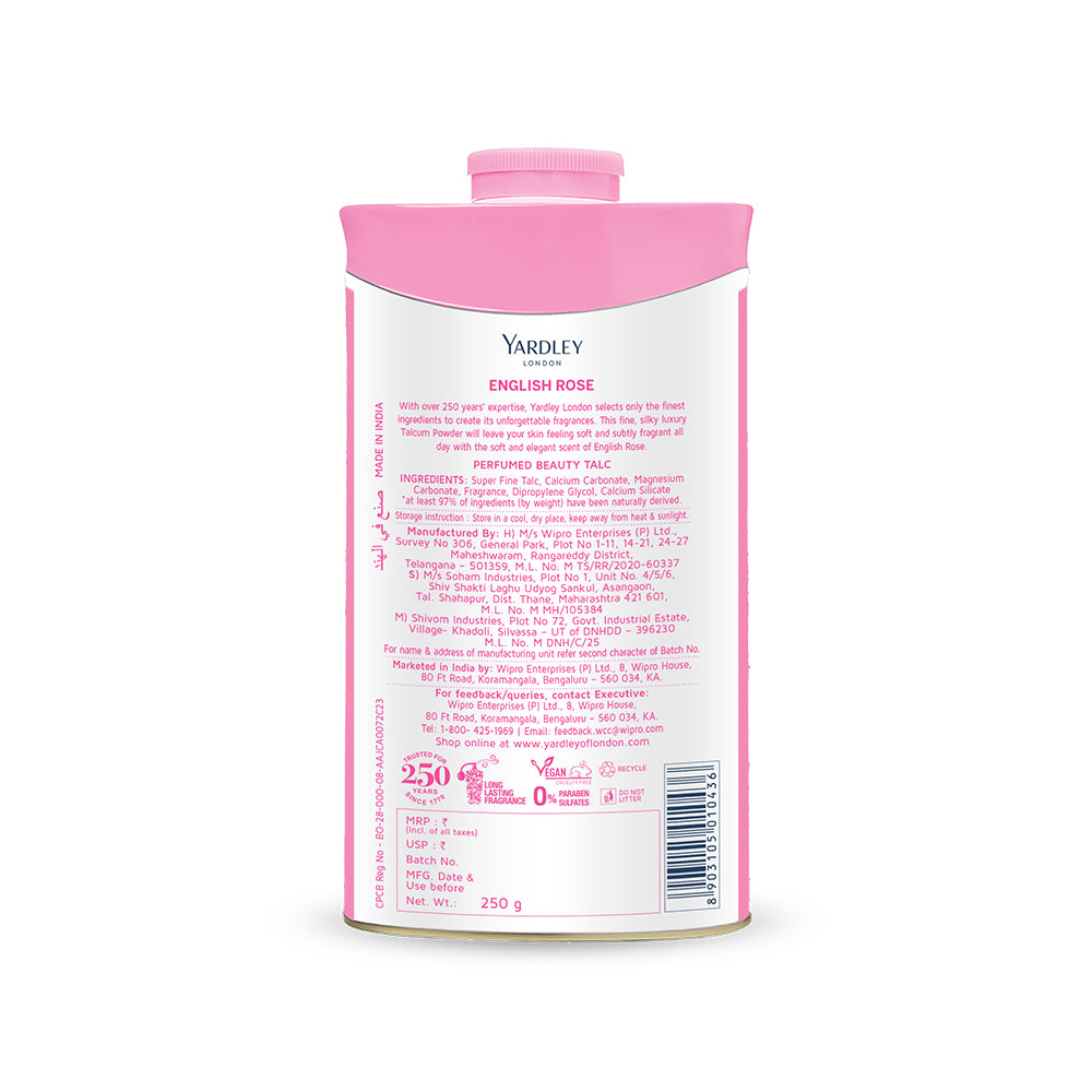 English Rose Perfumed Talc 250g