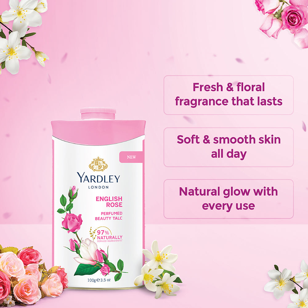 English Rose Perfumed Talc 250g