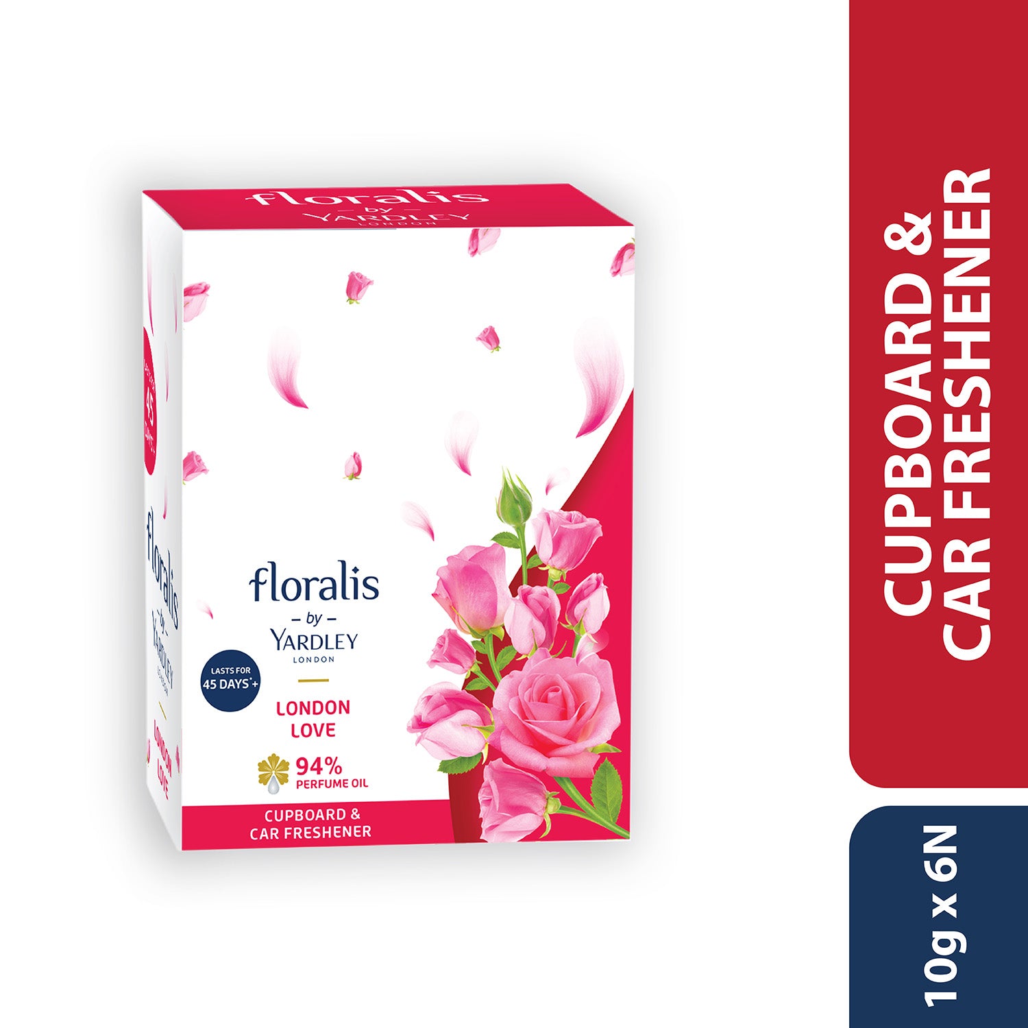 Floralis by Yardley London - London Love - 94% Perfume Oil - Cupboard & Car Freshener - Pack of 6