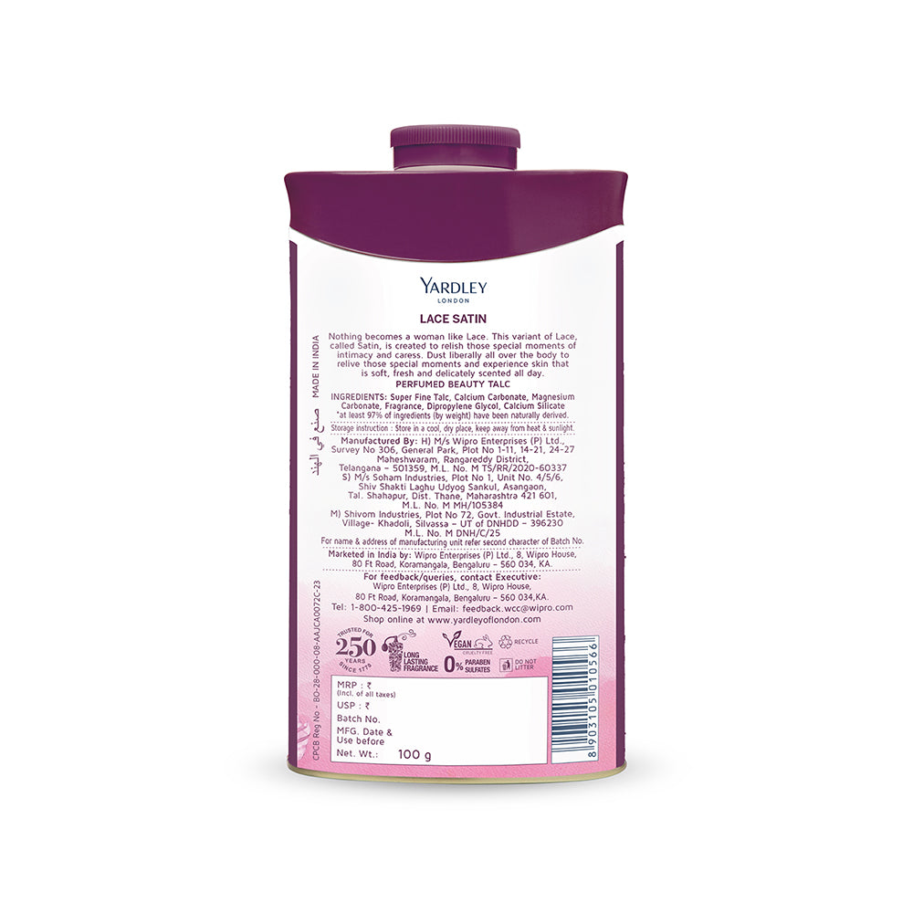 Lace Satin Perfumed Talc 100g