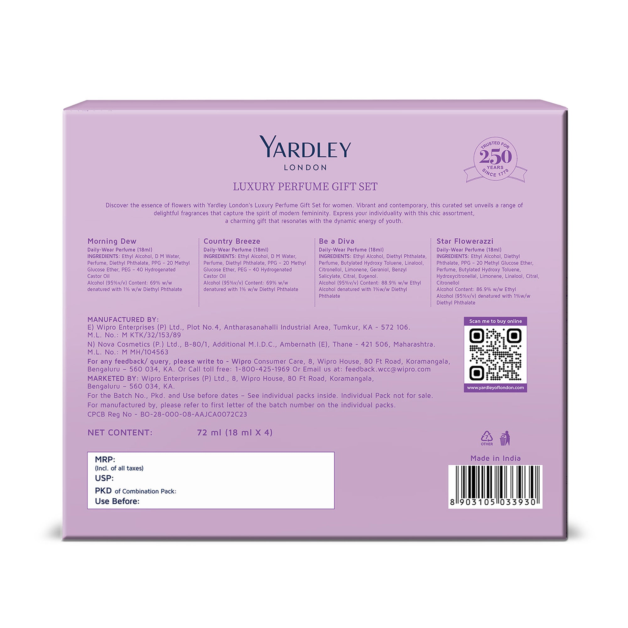 Luxury Perfume Gift Set 18ml x 4 pcs