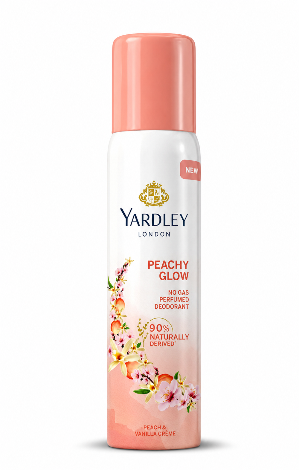 Yardley London Peachy Glow No Gas Perfumed Deodorant | No Gas Deo for Women | 90% Naturally Derived | 800 Sprays | 150ml