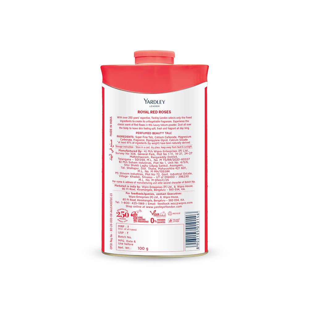 Royal Red Roses Perfumed Talc 100g