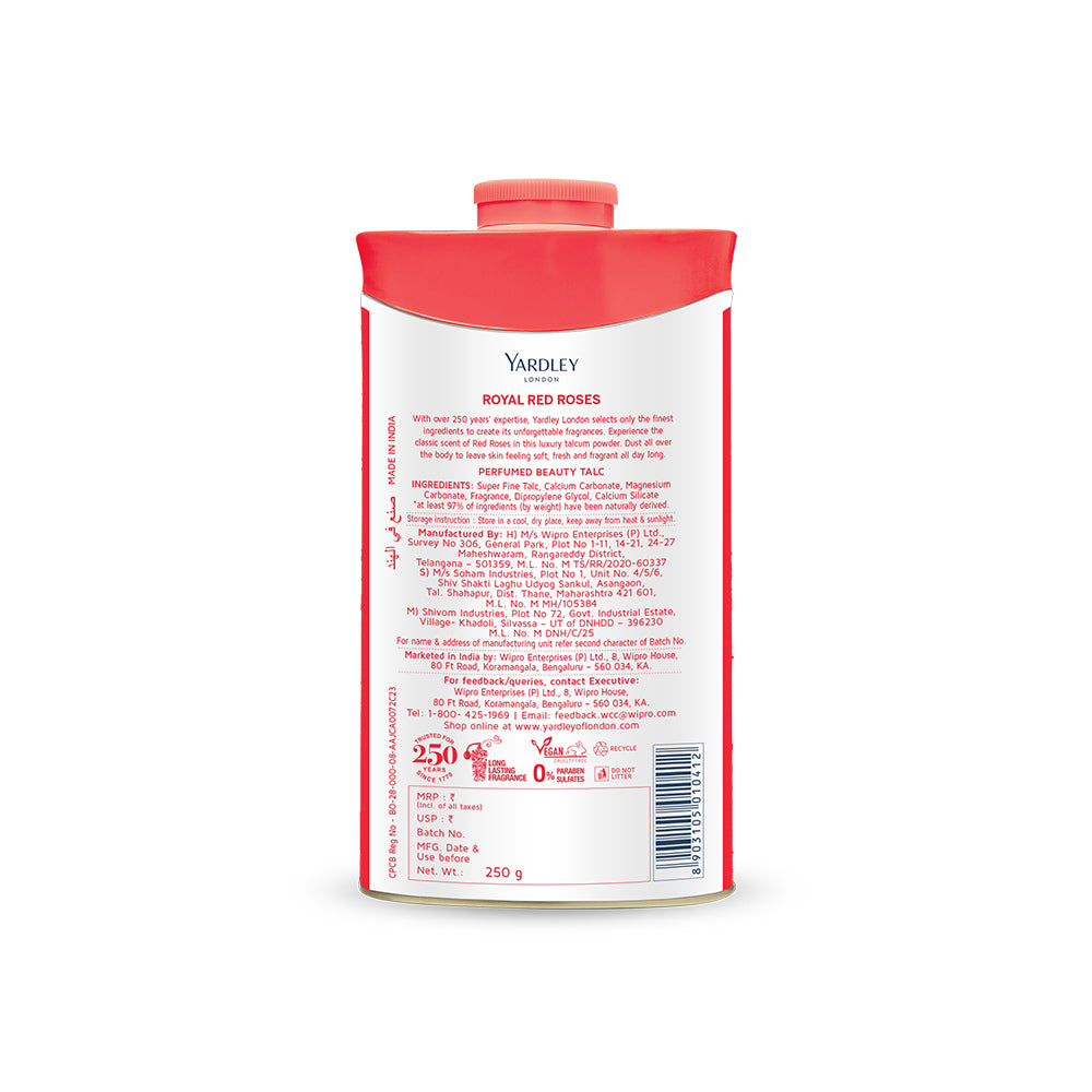 Royal Red Roses Perfumed Talc 250g