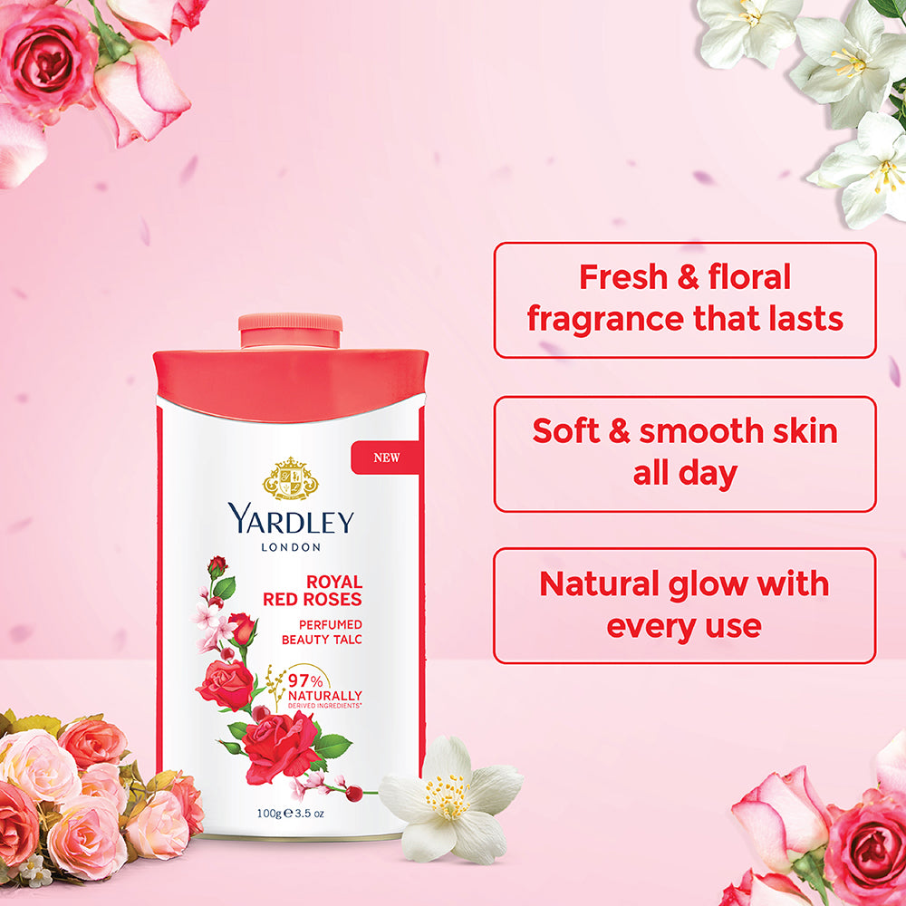 Royal Red Roses Perfumed Talc 250g