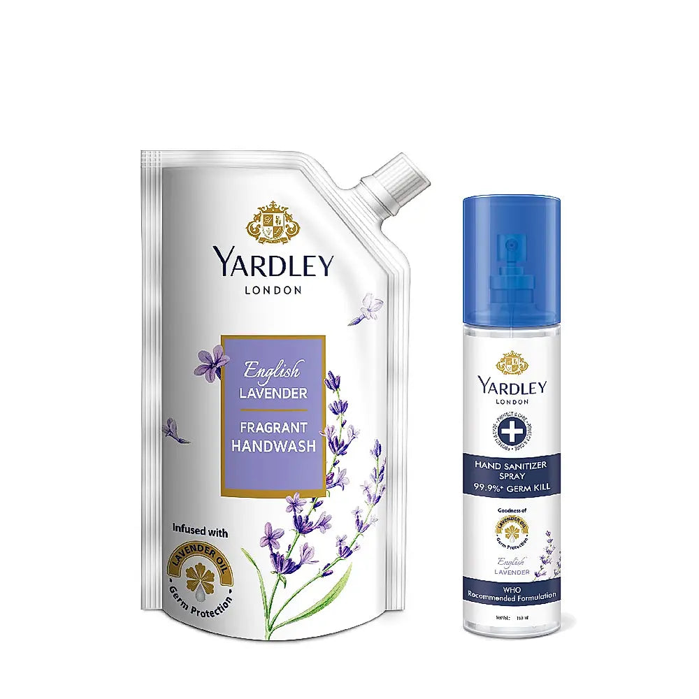 English Lavender Fragrant Handwash 750ml & 3 x English Lavender Hand Sanitizer spray 140 ml