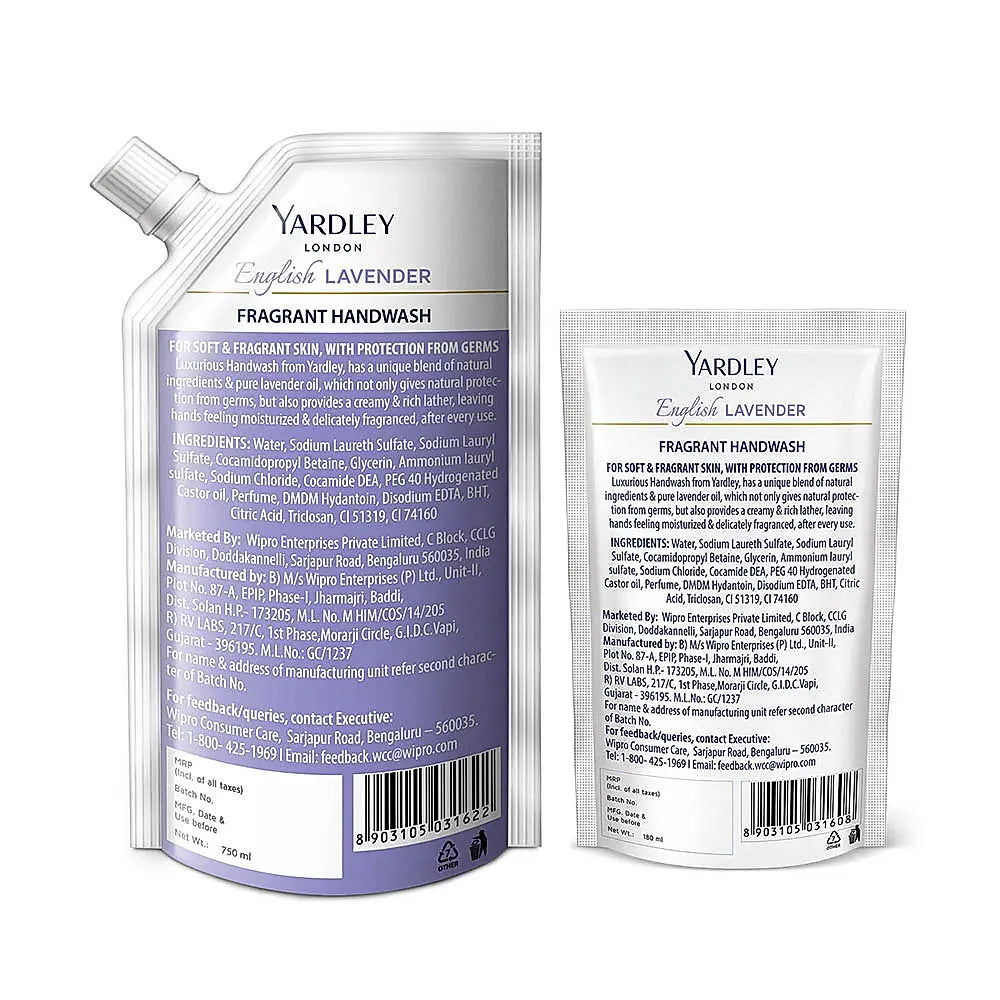 English Lavender Fragrant Handwash 750ml & English Lavender Fragrant Handwash 180ml
