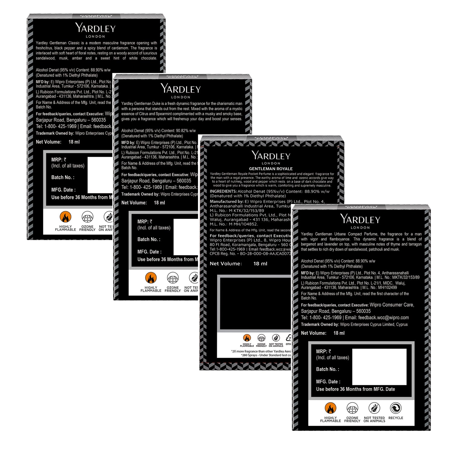 Gentleman compact perfume- Assorted pack of 4